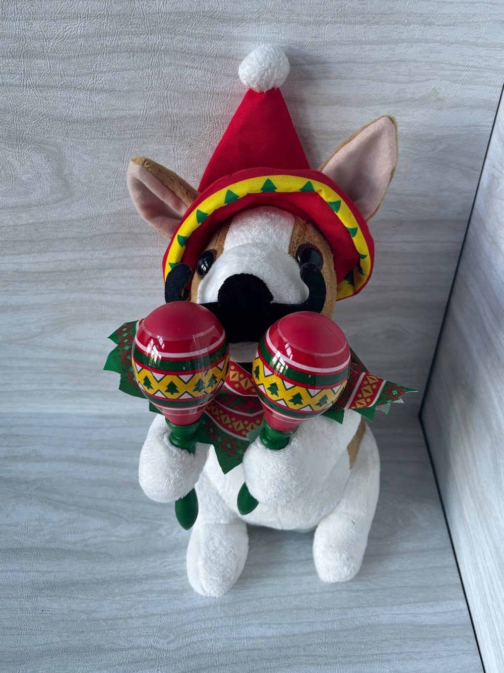 Animated Mariachi Puppy Singing Macarena Dog Dancing Plush Maracas